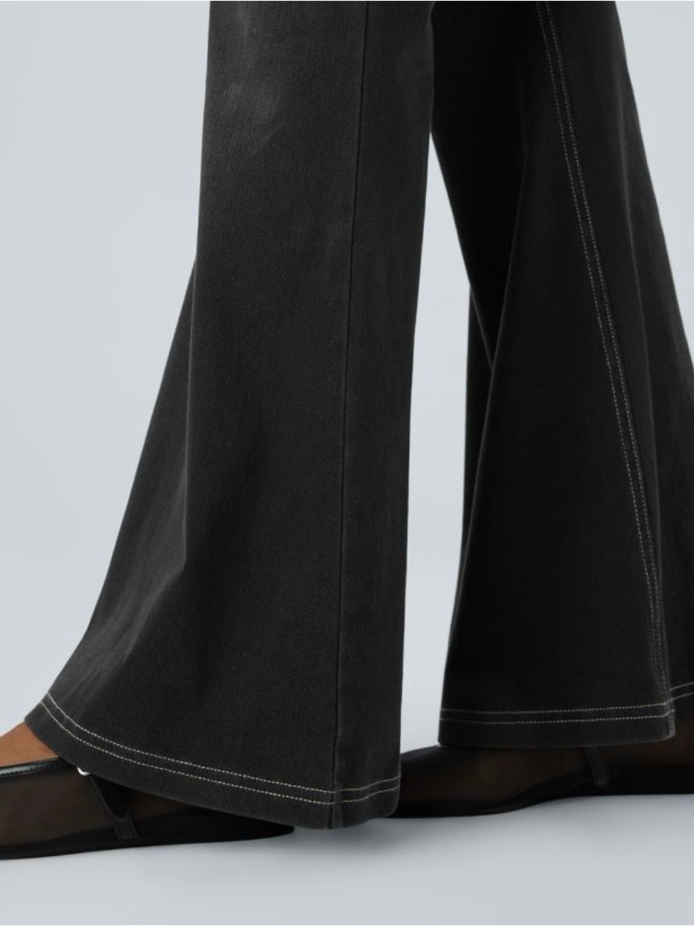 Halara Flex™ High Waisted Crossover Pocket Washed Blk Casual Flare Jeans, size L - Picture 12 of 12